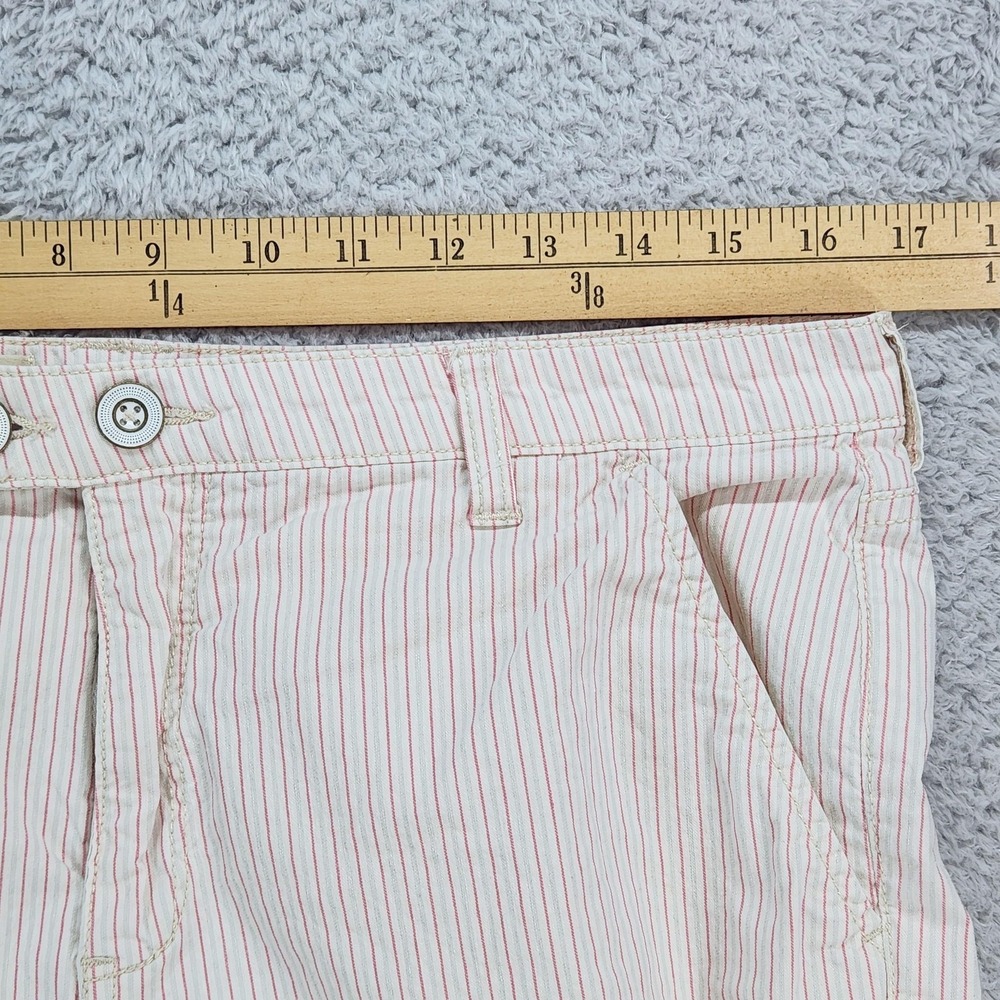 Pilcro And The Letterpress Pants Womens 32 Off White Pink Stripe Chino Cropped - Picture 5 of 16